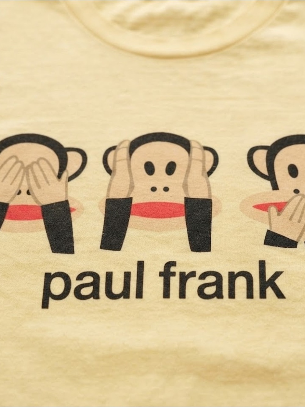 Cute Monkey Graphic Gildan T-shirt Yellow Casual Crewneck Tee - Picture 2 of 2
